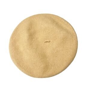 Knitworks Tan 100% Wool Beret Hat One Size